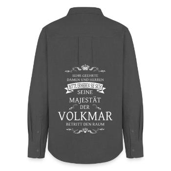 Sa Majesté le Volkmar entre dans la pièce - Chemise Oxford Femme - charbon - Dos - AI Model Female 172 light (172cm)