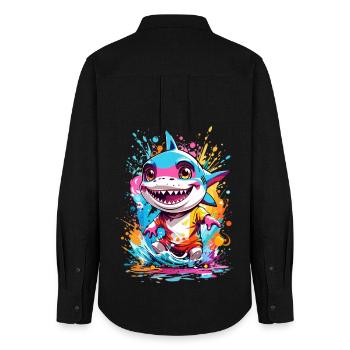 Shark - Women's Oxford Shirt - black - Back - AI Model Female 172 light (172cm)