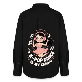 K-Pop Dance Funny Korea - Women's Oxford Shirt - black - Back - AI Model Female 172 light (172cm)
