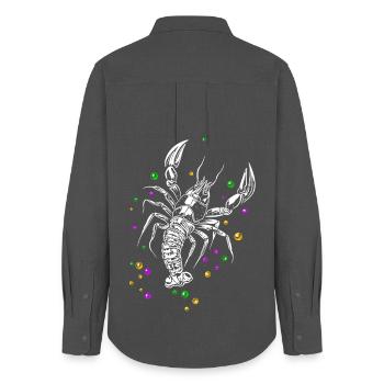 Mardi Gras lobster lobster with beads - Women's Oxford Shirt - anthracite - Back - AI Model Female 172 light (172cm)