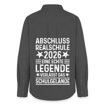 Remise des diplômes 2026 Realschule - Terrains de l’école Legend - Chemise Oxford Femme - charbon - Dos - AI Model Female 172 light (172cm)