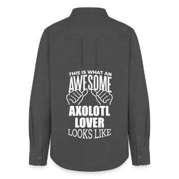 Axolotl - Frauen Oxford Hemd - Anthrazit - Hinten - AI Model Female 172 light (172cm)