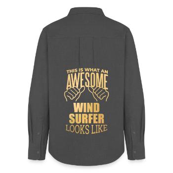 Windsurfing - Women's Oxford Shirt - anthracite - Back - AI Model Female 172 light (172cm)