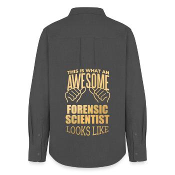 Forensic Science - Women's Oxford Shirt - anthracite - Back - AI Model Female 172 light (172cm)
