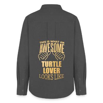 Turtle - Women's Oxford Shirt - anthracite - Back - AI Model Female 172 light (172cm)