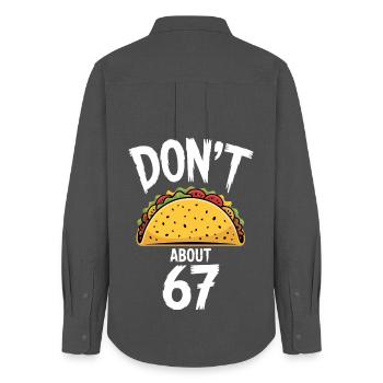 Dont Taco About 67 Funny Taco Lover - Women's Oxford Shirt - anthracite - Back - AI Model Female 172 light (172cm)