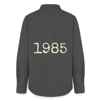 Geburtstagsgeschenk 1985 – Großartig seit 1985 - Frauen Oxford Hemd - Anthrazit - Hinten - AI Model Female 172 light (172cm)