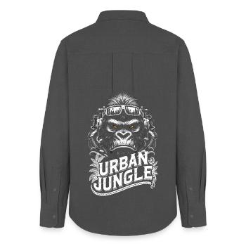 Urban Jungle Logo - Chemise Oxford Femme - charbon - Dos - AI Model Female 172 light (172cm)