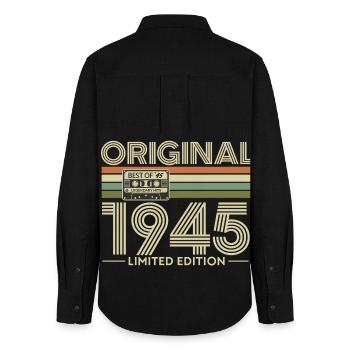 Original 1945 Édition limitée Cassette - Chemise Oxford Femme - noir - Dos - AI Model Female 172 light (172cm)