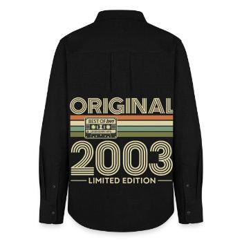 Original 2003 Limited Edition Retro - Women's Oxford Shirt - black - Back - AI Model Female 172 light (172cm)