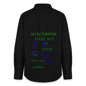Artisan coffee and beer - Women's Oxford Shirt - black - Back - AI Model Female 172 light (172cm)