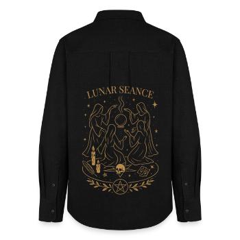 Séance lunaire de Samhain, rituel de la lune des sorcières - Chemise Oxford Femme - noir - Dos - AI Model Female 172 light (172cm)