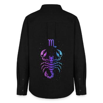 Scorpio Zodiac Sign – Intense Neon - Women's Oxford Shirt - black - Back - AI Model Female 172 light (172cm)