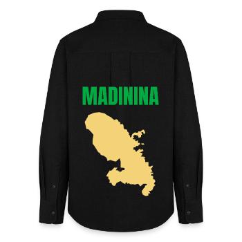 Madinina Martinique map t-shirt - Women's Oxford Shirt - black - Back - AI Model Female 172 light (172cm)