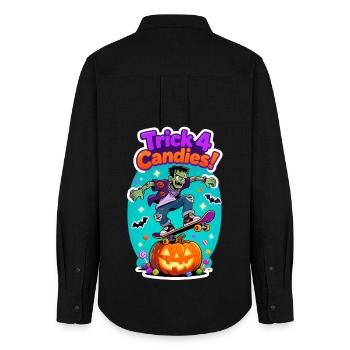 Trick 4 Candies Halloween Skateboard Tee - Chemise Oxford Femme - noir - Dos - AI Model Female 172 light (172cm)