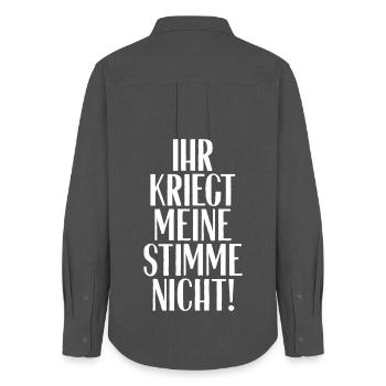 Meine Stimme - Frauen Oxford Hemd - Anthrazit - Hinten - AI Model Female 172 light (172cm)