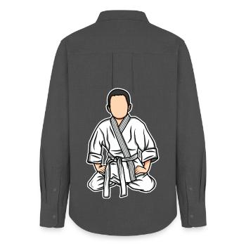 Drôle d’enfant de judo - Chemise Oxford Femme - charbon - Dos - AI Model Female 172 light (172cm)