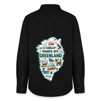 Hands Off Greenland Europe Solidarity - Women's Oxford Shirt - black - Back - AI Model Female 172 light (172cm)