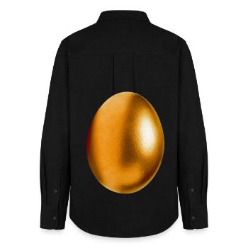 golden egg - Women's Oxford Shirt - black - Back - AI Model Female 172 light (172cm)