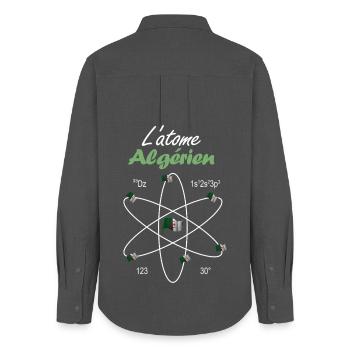 L'Atome Algérien Drapeau Algérie Science - Chemise Oxford Femme - charbon - Dos - AI Model Female 172 light (172cm)