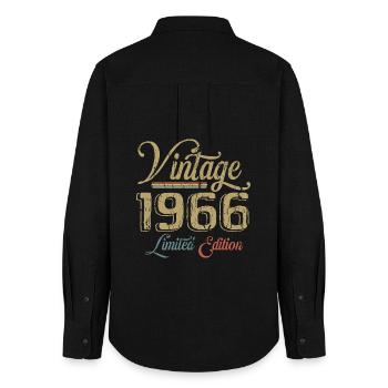 Millésime 1966 Édition limitée Naissance Annésime 1966 - Chemise Oxford Femme - noir - Dos - AI Model Female 172 light (172cm)