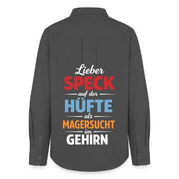 Dear Bacon on the Hips Saying - Women's Oxford Shirt - anthracite - Back - AI Model Female 172 light (172cm)