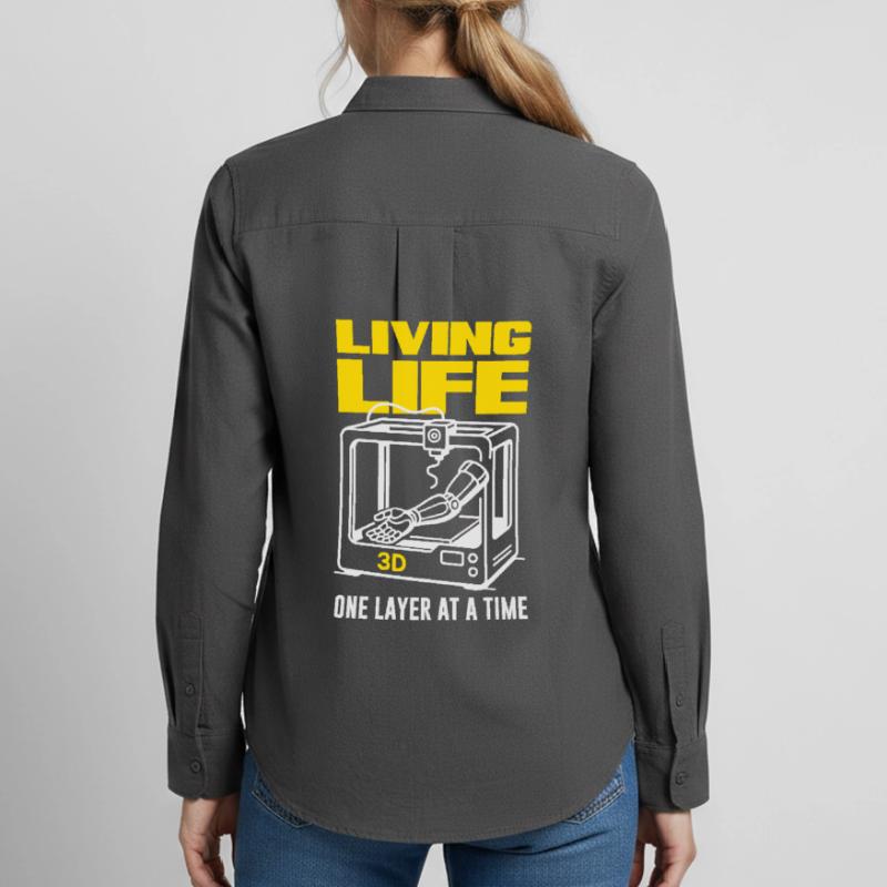 3D Printing Life Layer by Layer Printer Women's Oxford Shirt