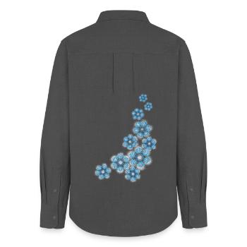 flocons de neige - Chemise Oxford Femme - charbon - Dos - AI Model Female 172 light (172cm)