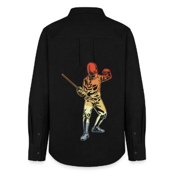 Fencing sketch - Women's Oxford Shirt - black - Back - AI Model Female 172 light (172cm)