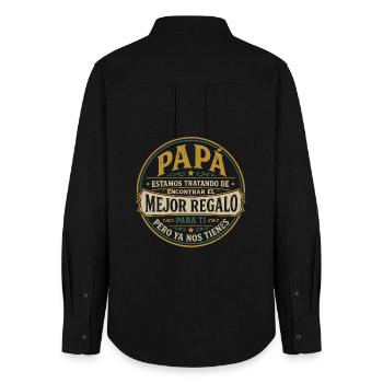Meilleur cadeau pour enfants Papa design espagnol - Chemise Oxford Femme - noir - Dos - AI Model Female 172 light (172cm)