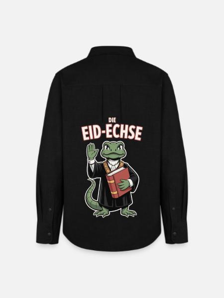 Oath Lizard Funny Reptile Justice Motif - Women's Oxford Shirt - black