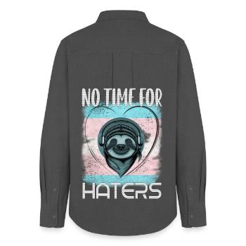 Transgender motif with sloth LGBT Pride - Women's Oxford Shirt - anthracite - Back - AI Model Female 172 light (172cm)