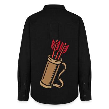 archery archer arrow quiver - Women's Oxford Shirt - black - Back - AI Model Female 172 light (172cm)