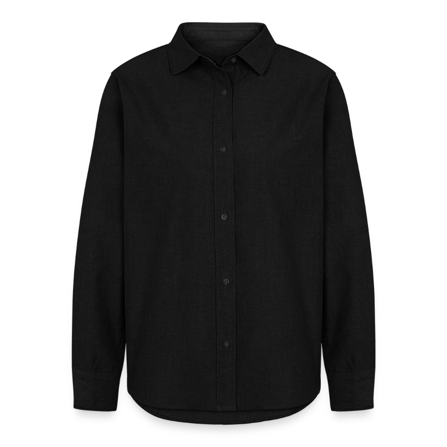 Geneva badge on a women's oxford shirt, black