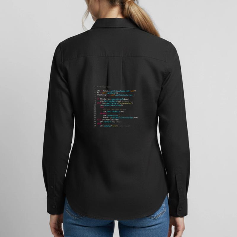 Être amis avec les programmeurs (en Python) Chemise Oxford Femme