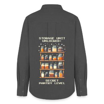 Storage Unit Unlocked | Secret Pantry Level - Women's Oxford Shirt - anthracite - Back - AI Model Female 172 light (172cm)