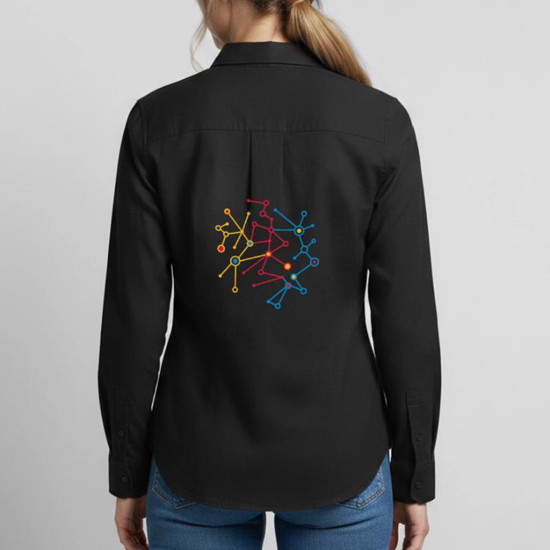 molecular pattern Women's Oxford Shirt