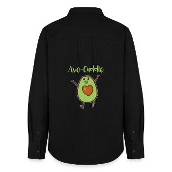 Avocado cuddling Valentine's Day cuddling love heart - Women's Oxford Shirt - black - Back - AI Model Female 172 light (172cm)