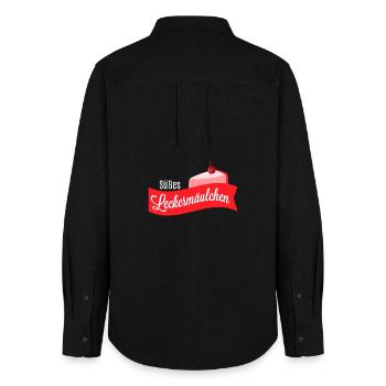 Süßes Leckermäulchen - Süßigkeitenshirt - Frauen Oxford Hemd - Schwarz - Hinten - AI Model Female 172 light (172cm)