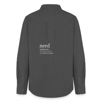 Nerd nerd - Chemise Oxford Femme - charbon - Dos - AI Model Female 172 light (172cm)