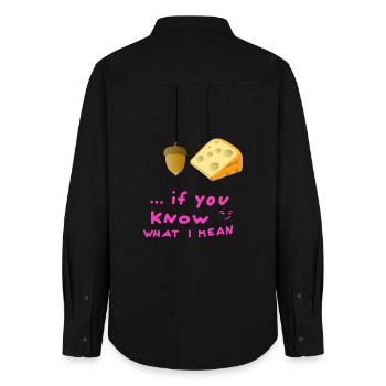 Acorn Cheese Youth Word Acorn Cheese Hygiene Body - Women's Oxford Shirt - black - Back - AI Model Female 172 light (172cm)
