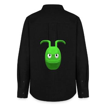 Alien vert joyeux avec des antennes - Chemise Oxford Femme - noir - Dos - AI Model Female 172 light (172cm)