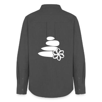 Wellness Relaxation Stone Stones Flower - Women's Oxford Shirt - anthracite - Back - AI Model Female 172 light (172cm)