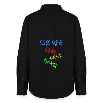 Loss mer fiere singe danze - Celebrate Singing Dancing - Women's Oxford Shirt - black - Back - AI Model Female 172 light (172cm)