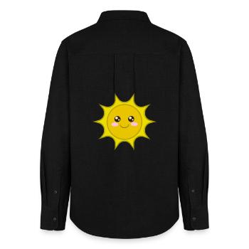 Sun, cute cute sun, sun, cool baby shirt - Women's Oxford Shirt - black - Back - AI Model Female 172 light (172cm)