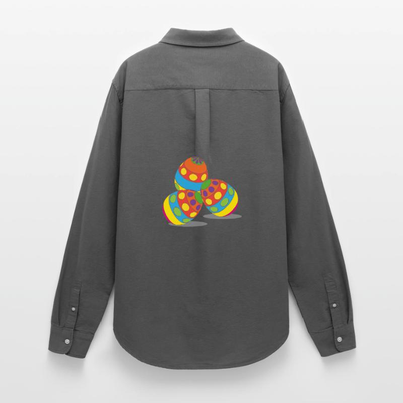 Easter eggs, easter, happy easter, happy eastern Women's Oxford Shirt