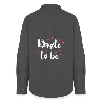 Bachelorette Party Bride Groom Wedding - Women's Oxford Shirt - anthracite - Back - AI Model Female 172 light (172cm)