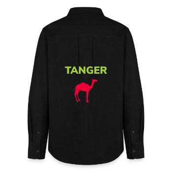 Tanger Marokko Souvenir Tanger T-Shirt - Frauen Oxford Hemd - Schwarz - Hinten - AI Model Female 172 light (172cm)