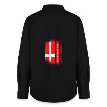 Denmark Flags Design / Gift Copenhagen - Women's Oxford Shirt - black - Back - AI Model Female 172 light (172cm)