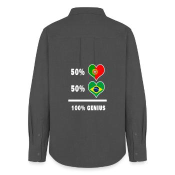 Portugal and Brazil Ingenious / Gift - Women's Oxford Shirt - anthracite - Back - AI Model Female 172 light (172cm)